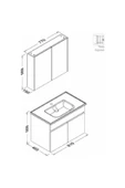 İsvea Trio 80 Cm Tek Çekmeceli Banyo Dolap Seti Beyaz 24Tps376180I - 2