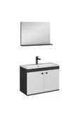 Ece Banyo Ece City 80 Banyo Dolabı Seti Antrasit-Beyaz - 1