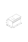 İsvea Isvea Trio+ Çift Çekmeceli 80 Cm Banyo Dolap Seti 24Tps776080I - 2
