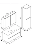 İsvea Isvea Trio+ Çift Çekmeceli 100 Cm Banyo Dolap Seti 24Tps776100I - 2