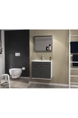 Ece Banyo Rubino Banyo Dolabı Beyaz - Antrasit 60 Cm - 1