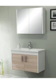 Ece Banyo Gama 80 Cm Banyo Dolabı - Sonomo Meşe/Beyaz - 1