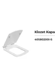 İsvea Isvea S80 Kare Formlu Klozetler İçin Duroplast Yavaş Kapanır Klozet Kapağı 40S80200I thumbnail 2