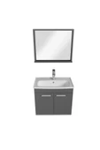 Ece Banyo Rubino Banyo Dolabı 80 Cm Set Antrasit - 4