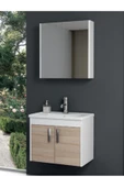 Ece Banyo Sonoma Meşe  Beyaz Gama  Banyo Dolabı 65 Cm - 1