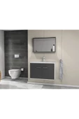 Ece Banyo Rubino Banyo Dolabı 80 Cm Set Antrasit - 1