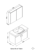 Ece Banyo Beyaz Gama 90 Cm Banyo Dolabı - 3