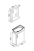 Ece Banyo Sonoma Meşe Slim Smart  Banyo Dolabı - 45X28 Cm - 2