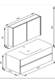 İsvea Kopya - Trio+ 80 Cm Banyo Dolabı 100 Cm Çift Çekmeceli Alt Üst Modül - 2