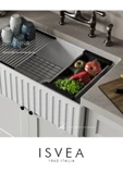 İsvea Ravenna 84 Cm Çift Hazneli Seramik Eviye (Izgara Ve Süzgeç Dahildir.) - 1