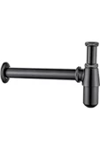 İsvea Metal Taslı Mat Siyah Lavabo Sifonu Ve Mat Siyah Seramik Basaç Sifon Kapağı - 1