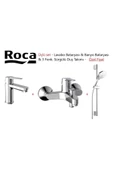 Marka Roca Estaria 3'Lü Banyo Seti - Banyo Batarya+Lavabo Batarya+Sürgülü El Duş Takımı - 1
