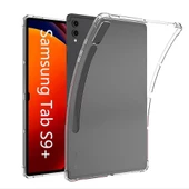 Smody Samsung Galaxy X810 Tab S9 Plus 12.4 İle Uyumlu Kılıf Kenar Korumalı Şeffaf Silikon - 1