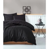 Cotton Box Elegant Stripe Saten Çift Kişilik Nevresim Takımı Siyah - 1