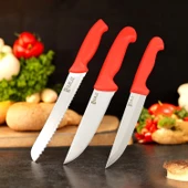 SürLaz Red Pratik Mutfak Bıçak Seti Salata Bıçağı Et Bıçağı Meyve Bıçağı 4 Parça - 2