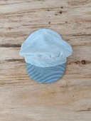 0-3 3-6 Ay Papyonlu Çizgi Desen Çıtçıt Kapama Kasketli Erkek Bebek Tulumu Lacivert - 6