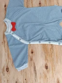 0-3 3-6 Ay Papyonlu Çizgi Desen Çıtçıt Kapama Kasketli Erkek Bebek Tulumu Lacivert - 5