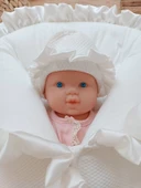 Yenidoğan Ultralüks Fermuarlı Ve Cepli Lucky Baby Nakışlı Bebek Battaniyesi Kundak Ekru thumbnail 4