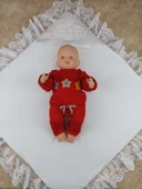 Yenidoğan Pırıltı Nakış Detaylı Lüks Kundak Bebek Battaniyesi Ekru thumbnail 4