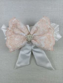 Yenidoğan Sahra Taç Nakışlı Trilüks Kundak Bebek Battaniyesi Ekru thumbnail 4