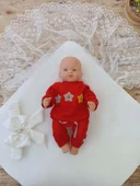 Yenidoğan Sahra My Prince Nakışlı Lüks Kundak Bebek Battaniyesi Ekru thumbnail 3