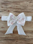 Yenidoğan Hanımeli Desenli Taç Nakışlı Delüks Kundak Bebek Battaniyesi Ekru thumbnail 5