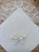 Yenidoğan Sahra My Princess Nakışlı Lüks Kundak Bebek Battaniyesi Ekru thumbnail 3