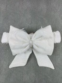 Yenidoğan Kumru Soft Cotton Taç Nakışlı Trilüks Kundak Bebek Battaniyesi Ekru thumbnail 5