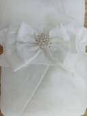 Yenidoğan Gelinlik Duvaklı Trilüks Kundak Bebek Battaniyesi Ekru thumbnail 3