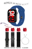 Xiaomi Redmi Note 8 Uyumlu Mavi Akıllı Saat Watch 10 Mini Kordon Hediyeli AMOLED EKRAN 41MM - 1