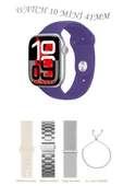 Xiaomi Redmi Note 8 Uyumlu KoyuMor Akıllı Saat Watch 10 Mini Kordon Hediyeli AMOLED EKRAN 41MM - 1