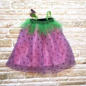 2-3-4 Yaş Askılı Çilek Kostüm Kız Çocuk Elbise Mor - 2