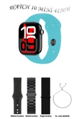 Xiaomi Redmi Note 8 Uyumlu Turkuaz Akıllı Saat Watch 10 Mini Kordon Hediyeli AMOLED EKRAN 41MM - 1