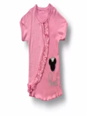 3-6 6-9 9-12 12-18 Ay Princess Taçlı Mickey Nakışlı Şort Tişört 3lü Kız Bebek Takımı Pembe thumbnail 2