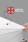 Fitted Pamuklu Bebek / Tek / Çift Kişilik Sıvı Geçirmez Yatak Koruyucu Lastikli Çarşaf Alez thumbnail 3