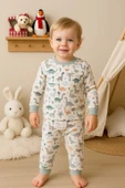 Dinazor Desen Erkek Bebek Eşofman Pijama Takımı Yeşil - 2