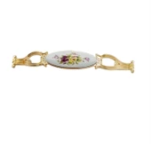 ZÜMRE 128 mm Metal GOLD  Kasa Beyaz  SARI ÇİÇEK Desenli  / 5 ADET - 1