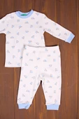 Dad Yazılı Erkek Bebek Eşofman Pijama Takımı Mavi - 4