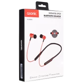 Asonic AS-XBK65 Kırmızı Boyun Askılı Mıknatıslı Bluetooth+TF Kart Spor Kulak içi Kulaklık - 2