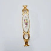 ZÜMRE 128 mm Metal GOLD  Kasa Beyaz  SARI ÇİÇEK Desenli  / 5 ADET - 2
