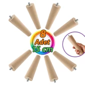 8 Adet Ahşap Ayak 15 Cm Dolap Mobilya Koltuk Kanepe Destek Ayağı Ayakları Konik M8 Civatalı - 1