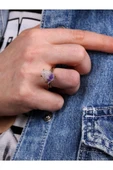 Doğal Taş Ametist Doğal Taşlı Ayarlanabilir Yüzük thumbnail 1