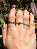 Doğal Taşlı 3'lü Garnet (Lal) Doğal Taşlı Yıldız Modelli Kadın Ayarlanabilir Yüzük Seti euy341 thumbnail 3