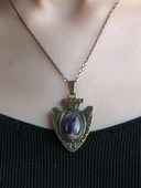 Doğal Taş Ametist Doğal Taşlı Otantik Kadın Kolye 45 Cm Zincirli euy12at thumbnail 3