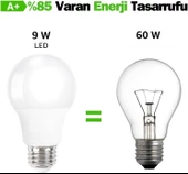 9 w Tasarruflu Led Ampul Beyaz 10 lu paket - 2