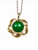 Doğal Taş Yeşil Akik Doğal Taşlı Otantik Kadın Yuvarlak Kolye 45 Cm Zincirli euyk1ya thumbnail 3