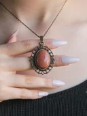 Doğal Taş Yıldız Doğal Taşlı Otantik Kadın Kolye 45 Cm Zincirli euk13y thumbnail 1