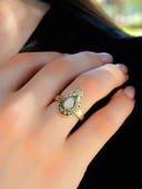 Doğal Taş Aytaşı Doğal Taşlı Antik Damla Model Ayarlanabilir Kadın Yüzük euy33ay thumbnail 2