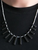 Doğal Taş Aytaşı Hematit Kadın Kolye 3 MM Mücevher Kesim euk8ay thumbnail 4