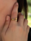 Trend Kareli Model Ayarlanabilir Kadın Yüzük euy1249 thumbnail 1